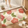 Alfombrilla de suelo de imitación cachemira de dibujos animados de venta caliente transfronteriza para baño del hogar, felpudo absorbente de agua, alfombra de noche a prueba de frío