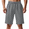Pantalones Cortos de Verano Americanos Transfronterizos para Hombre Sueltos Casuales Jacquard Pesado Cuadros Venta Caliente Pantalones Cortos Pantalones Cortos para Hombre