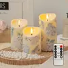 Luces de Velas Electrónicas Impresas en Azul y Blanco Más Vendidas Transfronterizas Luces LED de Plástico Falsas Velas Simuladas Luces Decorativas de Navidad