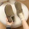 Gorros de un solo paso zapatos de algodón peludo botas de nieve cálidas para mujer invierno 2026 nueva llegada forrados de polar completamente cerrados zapatos retro Birkenstock