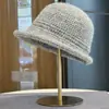 Sombrero de pescador de ganchillo estilo coreano para mujer, moda de otoño e invierno, elegante, moderno, versátil, estiloso y perfecto para el uso diario