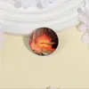 Broche de Chama de Anime Japonês Emblema de Metal Acessórios de Roupa Alfinete de Lapela Padrão Geométrico Redondo Fábrica Atacado