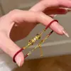 2025 Año Nuevo Colgante Vajra Rojo Pulsera de Hilo Rojo Nuevo Estilo Chino Lujo Ligero Gama Alta Exquisito Versátil Accesorio para la Mano Pulsera Que Mejora la tez