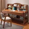 Conjunto de Mesa de Estudo para Alunos do Ensino Fundamental, Simples Conjunto de Mesa e Cadeira para Estudo Doméstico, Altura Ajustável, Mesa Infantil Totalmente em Madeira Maciça