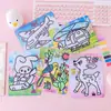 Juguetes Educativos Dibujos Animados Tamaño Mediano Pintura con Arena Jardín de Infancia Manualidades DIY Materiales para Niños con Arena de Seis Colores del Fabricante