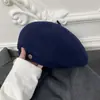 Boina de Lã 2025 para Mulheres, Novo Estilo Coreano Outono e Inverno, Tendência, Emagrecimento Facial, Chapéu de Artista Quente
