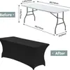 Cubierta Elástica para Mesa Transfronteriza al por Mayor Funda Rectangular Elástica para Mesa de Fiesta al Aire Libre Boda Funda para Mesa de Banquete de Boda