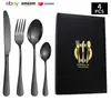 Cubiertos de Acero Inoxidable Transfronterizo de Amazon Cuchillo y Tenedor 1010 Cuchillo, Tenedor y Cuchara de Estilo Occidental Juego de 24 Piezas Cuchillo y Tenedor para Carne Caja de Regalo
