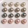 Parche de Perla Redonda Media Esfera Ins Estilo Japonés Tu Zhen Perlado de Pera con Cintura Alta para Pendientes DIY para Mujer, Accesorios de Decoración para Zapatos