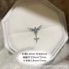 Nuevo Estilo Anillo de Herradura Alada Tachonado de Estrellas Azules Pendientes de Moda para Viajar para Mujeres Dulces Frescos Exquisitos Pendientes de Cartílago