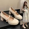 Sapatos Mary Jane Versáteis com Saia Cheongsam, Novo Estilo de Verão Salto Alto Francês de Fada para Aumentar a Altura e Alongar as Pernas