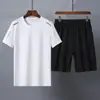 Camiseta Masculina de Algodão Manga Curta Tamanho Grande Nova Verão Casual Esportiva Gola Redonda Manga Curta Solta Moda Estilosa Conjunto
