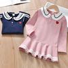 Vestido Polo para Bebé Niña 2026 Estilo Nuevo Princesa Primavera y Otoño Vestido de Verano a la Moda Vestido para Niños Pequeños Vestido de Otoño para Niñas