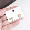 Pendientes de pin de plata con microincrustaciones de circonita, diseño pequeño y con sentido, pendientes de amor de moda famosos en Internet, clip para oreja simple para estudiantes para mujer