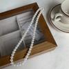 Estilo Contagiante da Blogueira Han Dai, Toque de Luxo Retrô Francês, Acessório de Colar de Pérola de Cristal Redondo Perfeito de 2mm