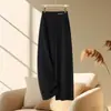 Pantalones de traje negros de pierna ancha para mujer hechos a medida, súper ventas otoño 2026, fluidos, holgados, casuales de pierna recta