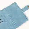 Porta libreta de ahorros de cuero PU sensible a la piel transfronterizo, posición para múltiples tarjetas, botón de presión, costura de una sola vuelta, porta libreta de ahorros, logo