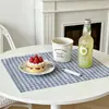 Jogo Americano de Tecido Xadrez Estilo Ins, Tapete de Isolamento Térmico, Simples e Esteticamente Agradável, Jogo Americano para Mesa de Jantar em Casa, Adereço para Fotos, Toalha de Mesa