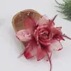 2025 Seis Hojas Cabeza de Flor Grande Sombrero de Flor Ropa de Flor Amazon Moda Europea y Americana Tela Brillante Pluma Flor Artificial 910