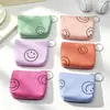 Bolsa para monedas de pana con cara sonriente estilo Ins, llavero tipo bolsa de macarrón, bolsa para guardar audífonos y monedas para niñas