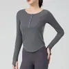 Ropa de Yoga de Alta Gama para Mujer 2025 Nueva Primavera y Otoño Tops Deportivos para Correr de Manga Larga Ropa de Entrenamiento Fitness Pilates