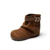 Novas Botas de Cano Curto Infantis Outono/Inverno 2026 com Design Único, Fechamento com Fivela Estilo Coreano, Botas Curtas Estilo Birkenstock para Crianças Maiores