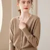 Cárdigan de Cachemir para Mujer Color Sólido Otoño e Invierno Nuevo Talla Grande Manga Larga Tejido Corto Cuello en V Exterior