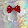 Acessórios de cabelo novos com laço de lantejoulas para crianças, tiara decorativa para parque de diversões, faixa de cabelo elástica ajustável de nylon