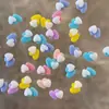 Doces Decorações de Unhas Luminous de Coração de Amor Duas Cores Acessórios de Brinco de Resina Pacote Misto de Material de Coração de Pêssego Colorido