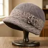 Gorro de Lana Grueso Cálido Anti-Frío para Mujer de Edad Media y Anciana Madre Abuela, Gorro de Punto con Ala Ancha Protección para Orejas