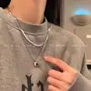 Collar Maillard de Doble Capa con Piedra Ojo de Tigre para Mujer, Diseño de Alta Gama, Cadena Versátil de Hueso de Serpiente de Nicho, Cadena Dulce y Fresca para el Cuello, Cadena para Suéter