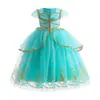 Vestido de Verano para Niñas Nuevo de Verano Vestido de Princesa de Malla para Niños Moda para Niñas Vestido de Gasa con Mangas Abullonadas