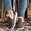 Novos sapatos de algodão femininos de inverno transfronteiriços, tamanho grande, forrados com fleece, espessados, com acabamento em pele, sapatos de algodão quentes de sola plana