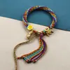 Pulseira de Fio de Algodão de Xizang Thangka de Lado Duplo Manjushri Santo Padroeiro dos Doze Signos do Zodíaco Pulseira Trançada Thangka