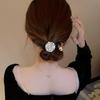 Tocado de cuerda para el cabello de alta gama con forma de anillo para mujer, estilo coreano, elegante, con perlas y bolas de goma para el cabello de celebridades de Internet.