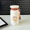 Copo térmico de desenho animado do gato KT, caneca de café estilosa para meninas, portátil e conveniente para estudantes, perfeito para carregar no bolso, adequado para esportes e uso no carro