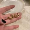Pendientes de Aro Doble con un Diseño Único, Simples y Versátiles, Pendientes Elegantes para Mujer, Mayoreo