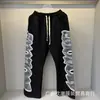 Marca da Moda Emoção Mista Bordado de Letras Strass Calça Casual Cardigã Solto Moletom com Capuz para Homem