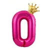 Venta al por mayor transfronteriza Globos digitales de corona de cumpleaños de 32 pulgadas Globos de película de aluminio digital rojo rosa Fiesta de cumpleaños Aniversario