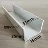 Ranura en forma de U de aleación de aluminio engrosada con un diámetro interior de 6/8/9/10/12/15, utilizada para fijar bordes de vidrio en mamparas de ducha y baños.