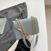 Bolsa casual feminina, popular, com borda de ferro, estilo popular, nova, cor sólida, transversal, pequena, quadrada, portátil, para primavera de 2025