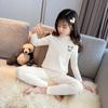 Conjunto de Ropa Interior Térmica para Niñas con Cuello Semi Alto, Ropa de Otoño de Color Sólido y Pantalones para Niños, Conjunto de Dos Piezas para Ponerse en Casa para Niños Mayores