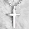 Colar masculino com pingente de cruz em aço titânio, estilo hip-hop europeu e americano. Design versátil, ideal para estudantes e como presente. Joia da moda.