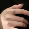 Anillo de espiga de trigo para mujer, estilo pastoral, lujo ligero, anillo de moda para el dedo índice, diseño de nicho, elegante, ajustable, anillo versátil
