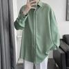 Camisa elegante de outono estilo Hong Kong proibição masculina estilo coreano moderna tendência bonita e fada senso de design de camisa nicho casaco
