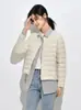 Chaqueta de plumón ligera para mujer, estilo corto, otoño e invierno 2025, capa interior ligera, cuello redondo, cálida, abrigo de talla grande