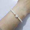 Pulsera de perlas de imitación de 4 mm de venta caliente transfronteriza pulsera femenina letra inglesa redonda nácar joyería de mano al por mayor