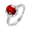 Anillo de Piedra Preciosa Natural de Color Transfronterizo Plata de Ley S925 Anillo Ajustable para Mujer Joyería de Alta Gama que No se Desvanece para Mujer