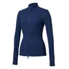 Chamarra de Yoga con Cierre Dorado para Mujer, Ropa Sencilla de Secado Rápido con Cuello Alto para Fitness, Running, Ciclismo, Top de Manga Larga para Pilates