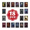 Nuevo Set de 18 Tarjetas de Tarot de Gato Negro Estilo Ventana Coloridas con Estilo de Arte Retro Misterioso, Adecuado para Colección y Regalo